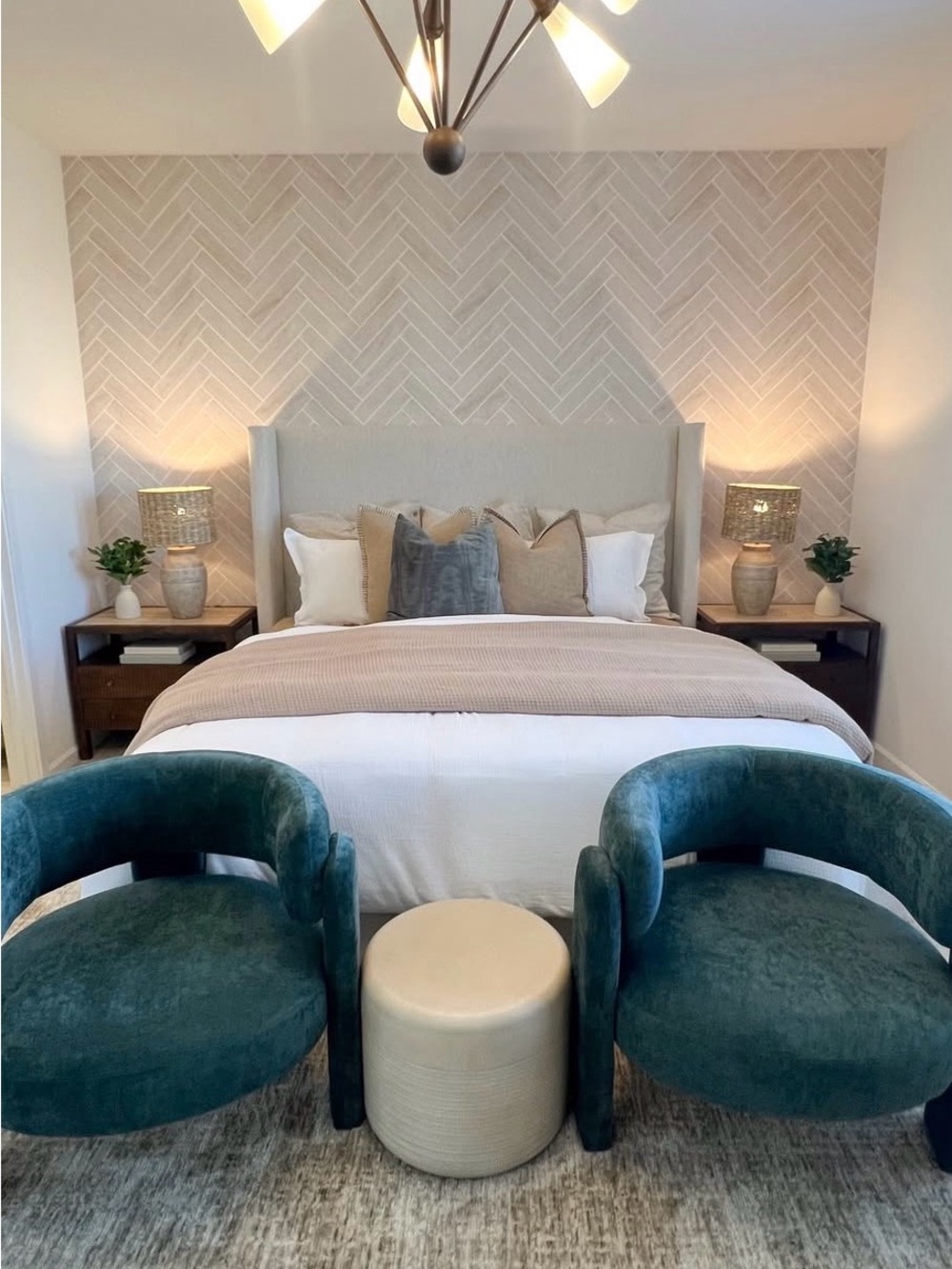 Wallblush - Sweet Cream Wallpaper The Kail Lowry Line herringbone